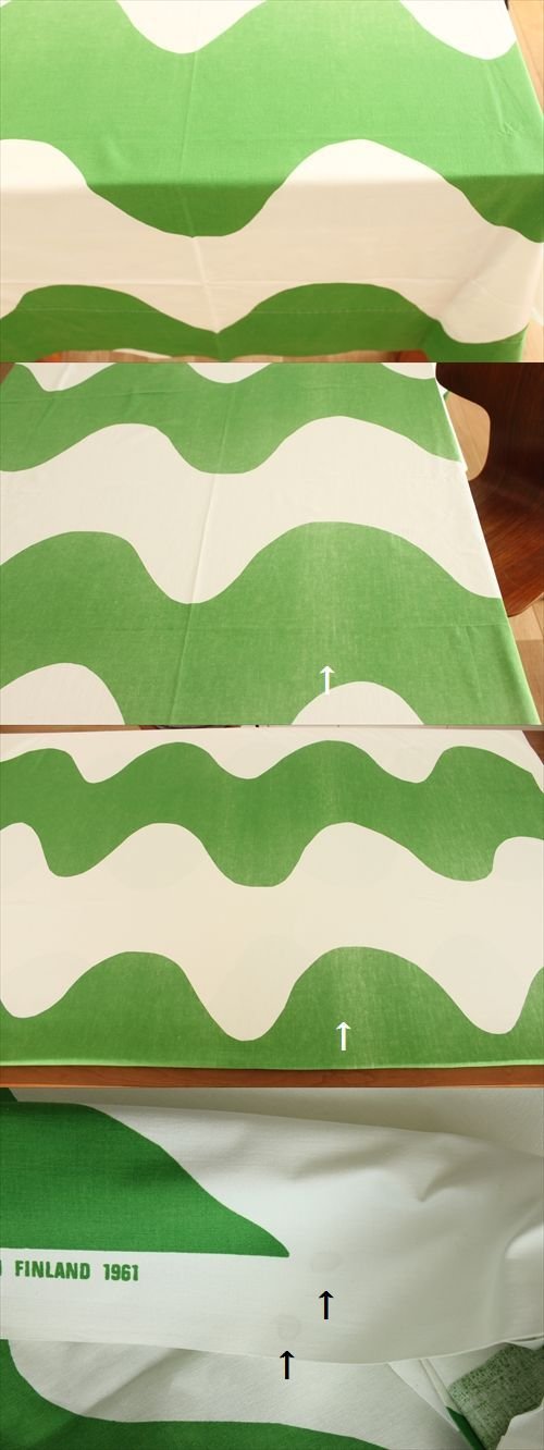 商品の詳細2: 【marimekko】　vintage生地　LOKKI　GR×WH　133cm×100cm