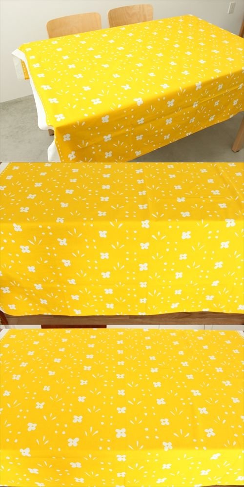 商品の詳細1: 【marimekko】　KUKKAKETO　vintage生地　イエロー　140.5cm×133cm　