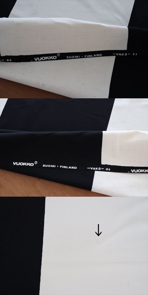 商品の詳細2: 【VUOKKO】 VAKO-64　vintage生地　黒×生成 　142cm×245cm