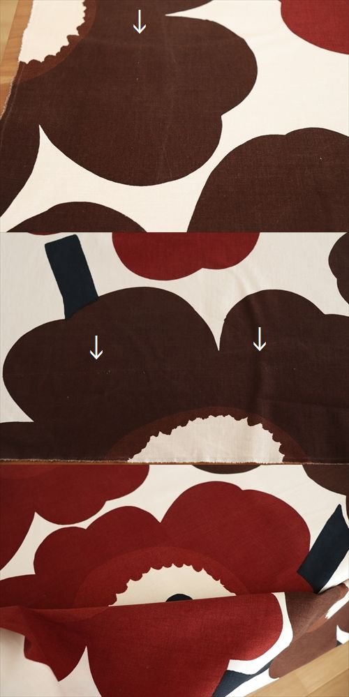 商品の詳細2: 【marimekko】　UNIKKO　廃盤ブラウン　vintage生地　　133cm×143cm