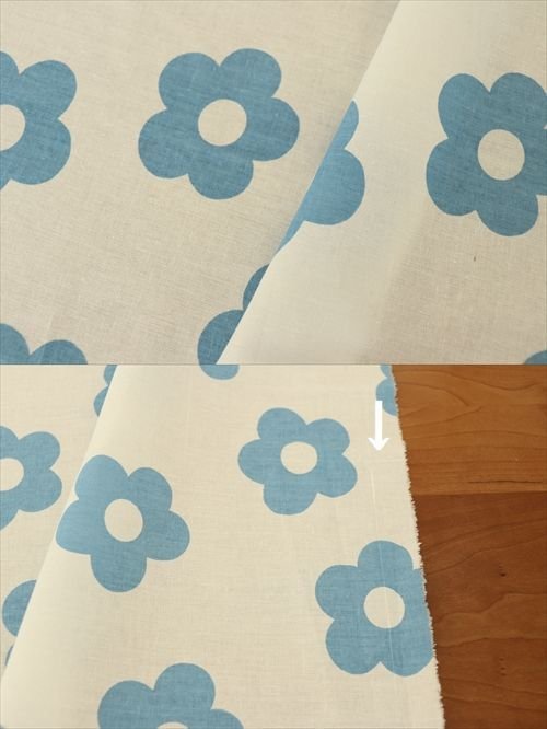 商品の詳細2: フィンランドから届いたお花柄ファブリック　白×ブルー
