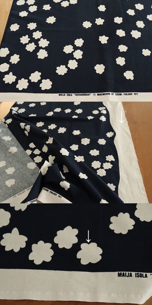 商品の詳細3: 【marimekko】 Taivaankukat vintage生地  136.5cm×118cm程