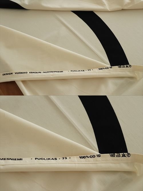 商品の詳細3: 【VUOKKO】PUOLIKAS-73　vintage生地　ホワイト×ブラック　142cm×240cm