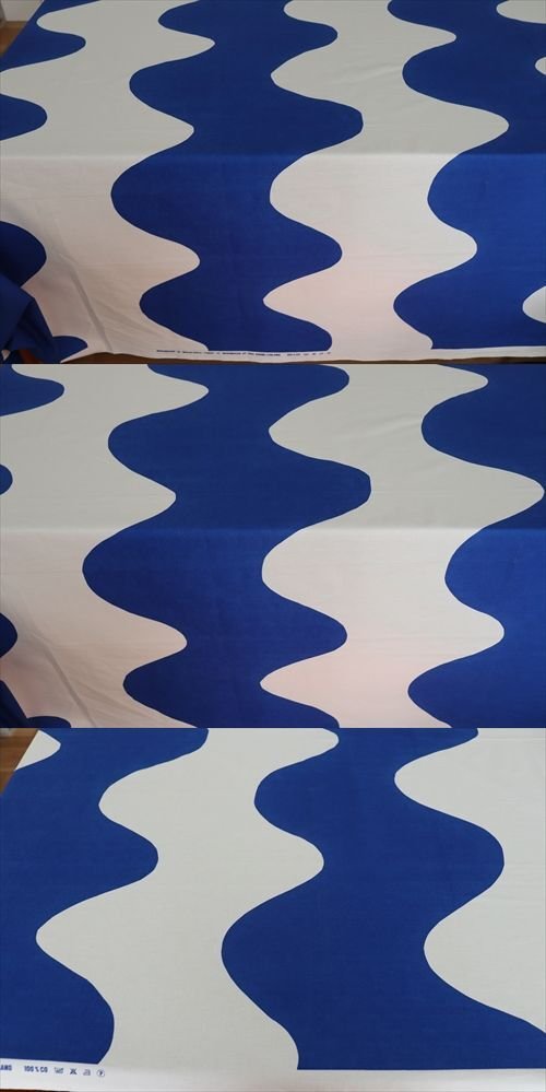 商品の詳細1: marimekko　LOKKI　vintage生地 ブルー　144cm×165cm（330cm）