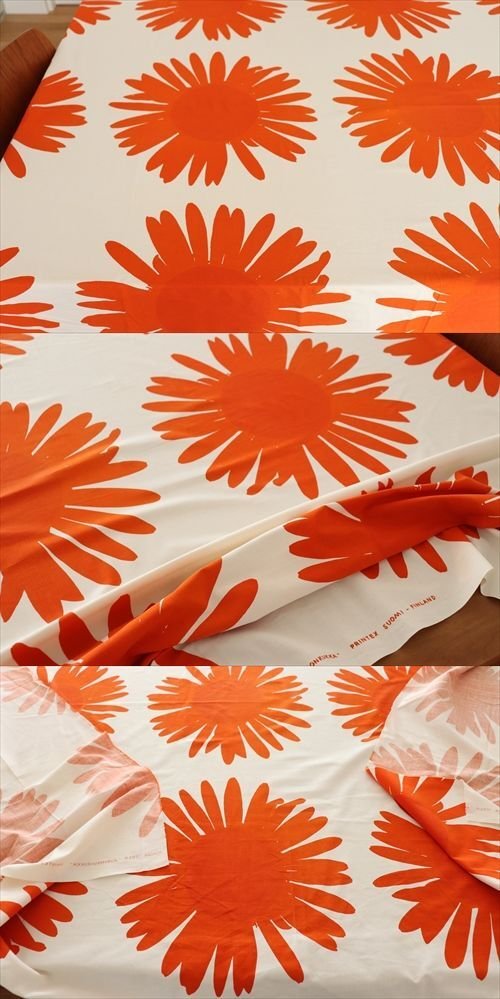 商品の詳細1: 【marimekko】PRINTEX  auringonkukka 　vintage生地　141cm×170cm　