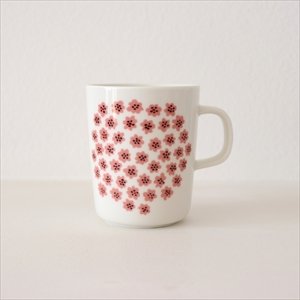 画像1: 【marimekko】puketti　マグカップ　白×ピンク