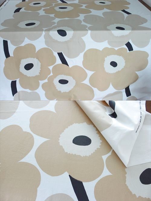 画像: 【marimekko】　UNIKKO　ベージュ　vintage生地　　142.5cm×100cm（全200cm）