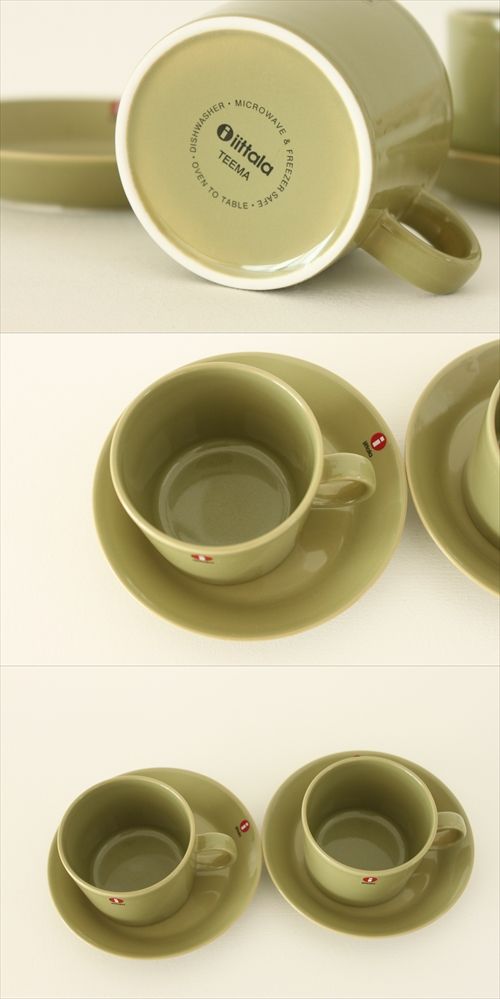 画像: 【iittala】 TEEMA　220ml カップ＆ソーサー　廃盤オリーブグリーン　