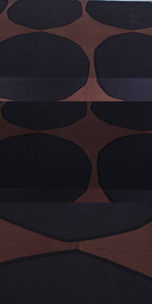 画像: 【marimekko】ISOTKIVET　ブラック×ブラウン　vintage生地　125cm×188cm　　　　　　　　　　