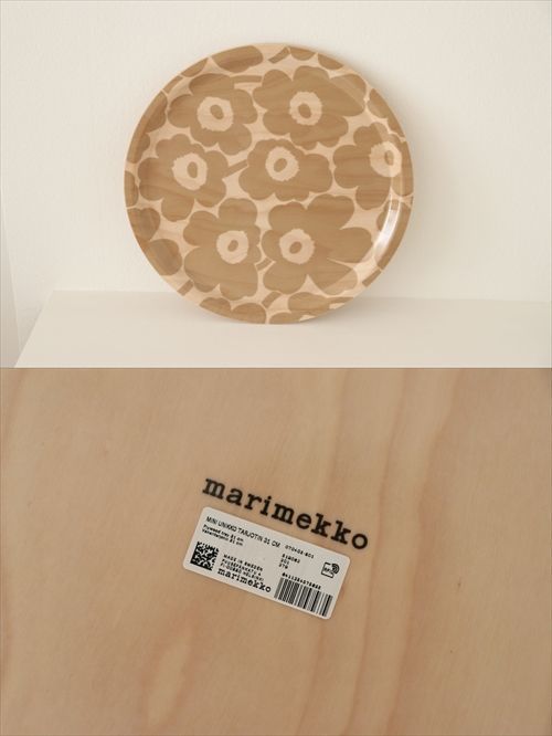 画像: 【marimekko】unikko ベージュ 31cmトレイ