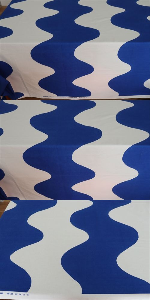 画像: marimekko　LOKKI　vintage生地 ブルー　144cm×165cm（330cm）