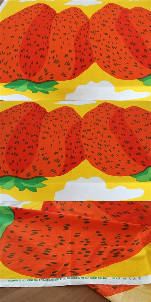 画像: HOLDご予約品【marimekko】　mansikkavuoret　vintage生地　142.5cm×110cm