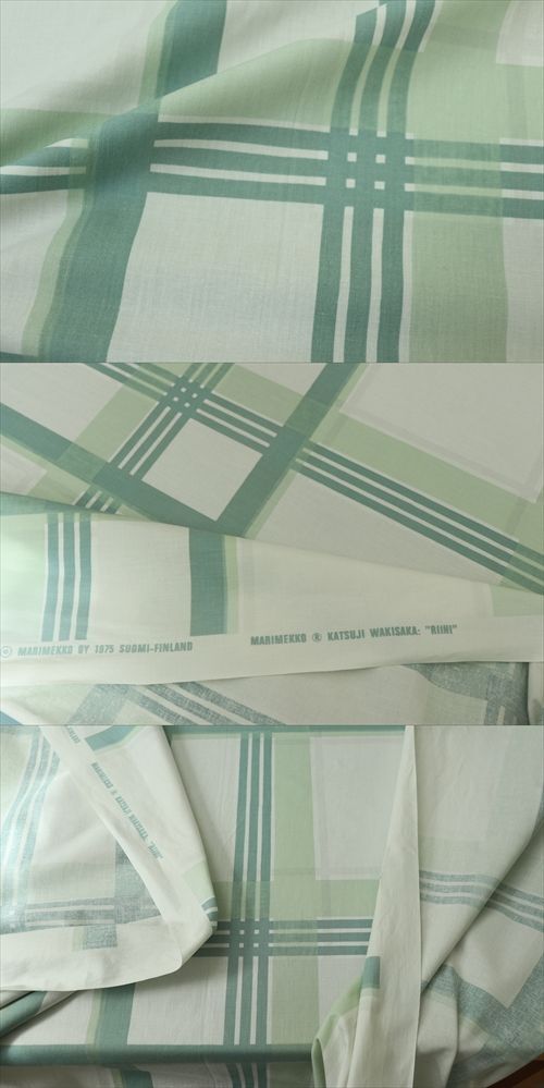 画像: 【marimekko】  RIIHI vintage生地　ライトグリーン　132cm×220cm強